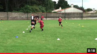 Rugby exercise Duel in 1+1v1